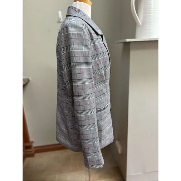 Amazon NWT L lined double breasted black plaid blazer w-large front pockets - Picture 4 of 6